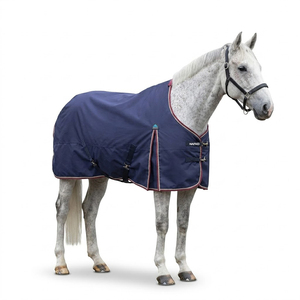 Manta de Lujo para Caballo, Rellena de Algodón, de Poliéster Ripstop, con 4 Correas para las Patas, Solapa Grande para la Cola, Impermeable, Transpirable, para Todas las Estaciones - Product Image 1