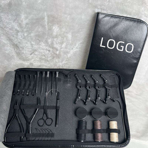 Kit professionnel d'outils métalliques noirs pour extensions de cheveux, pour l'installation et le retrait, large application - Product Image 2
