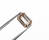 Cincin Pernikahan Berlian Imitasi Warna Cokelat Muda Potongan Emerald 2.13 CT, Bersertifikat IGI, Laris Manis, OM GEMS