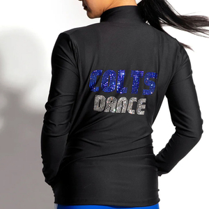 Glitter <b>Rhinestones</b> Front Logo Cheer Warm <b>Jackets</b> Sports Tracksuit Training Wear Women's Gymnastic Dance Team <b>Jacket</b> - Product Image 1