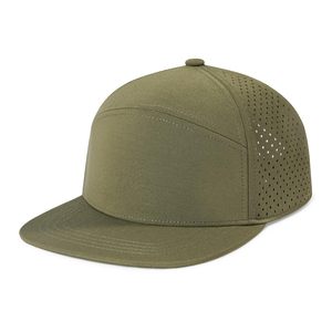Gorra Unisex Verde Oliva de 6 Paneles con Cierre a Presión, Malla Transpirable, Ajustable, Estilo Casual para Exteriores, Primavera/Verano - Product Image 1