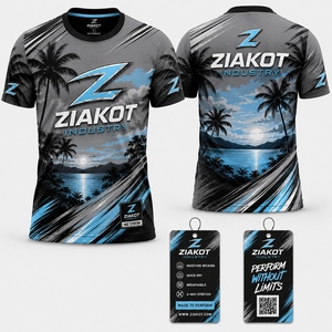 ZIAKOT industry New design Men's Custom White Black-Old Gold 3D Pattern Design Hawaii Coconut Trees Performance <b>T</b>-<b>Shirt</b> - Product Image 4