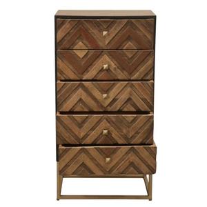 Armoire modulaire moderne en bois de manguier massif à 5 tiroirs, écologique, durable, grande capacité de rangement, salon, hôtel, cuisine - Product Image 1