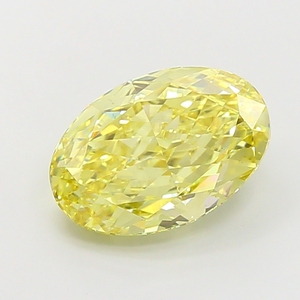 Diamant de laboratoire ovale jaune intense et vibrant, certifié CVD, pour des chefs-d'œuvre de joaillerie haut de gamme - Product Image 1