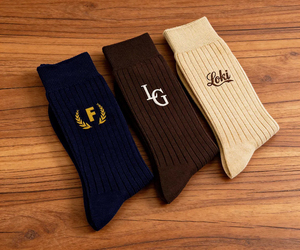 Women Eco-Friendly Anti-Slip Yoga Daily Use Crew <b>Socks</b> Ribbed Knit Letter Embroidery Striped Mid Calf Breathable <b>Soft</b> Casual - Product Image 1