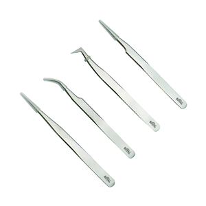 Pinzas para Extensión de Pestañas con Punta de Fibra, Agarre de Diamante, Color Negro Plasma, con Etiqueta Privada, Pinzas de Volumen Ruso de 90 Grados - Product Image 4