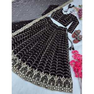 ชุดแต่งงานออกแบบปัก lehenga-choli กับงานลำดับ - Product Image 2