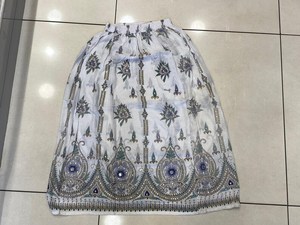 Handmade Women Printed Sequin Work Bohemian Rayon Nonwoven Casual Free Size Floor-Length <b>Skirt</b> - Product Image 5