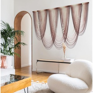 Décoration murale en macramé géométrique abstrait, thème nature bohème, forme irrégulière, décoration intérieure pour salon, emballage en une seule pièce - Product Image 2