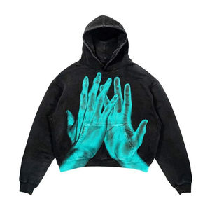 Custom Heavyweight Acid Wash Vintage <b>Skeleton</b> Graphic Print Oversized <b>Hoodie</b> Streetwear Men's Retro Fire <b>Skeleton</b> Sweatshirt Y2K - Product Image 4