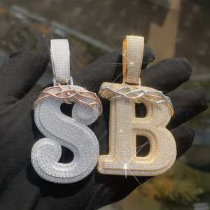 Colgante de Moissanita con Número Personalizado Estilo Hip Hop, Plata 925, Unisex, con Cadena de Cuerda y Números Arábigos, Pasa Prueba de Diamante - Product Image 4