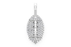 Collar con Colgante de Fútbol Americano con Incrustaciones de Diamantes, Acabado en Oro Blanco, Moissanita VVS, Estilo Deportivo, Hip Hop, Joyería de Lujo para Hombre - Product Image 3