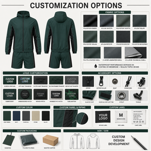 Conjunto de Pantalones Cortos y Chaqueta Cortavientos Ligera con Capucha, Unisex, Tejido Técnico, Personalizable con Logotipo, Proveedor - Product Image 6