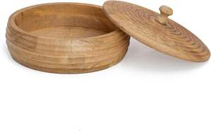 Logo personnalisé écologique fabriqué à la main en bois de manguier pot alimentaire couvercle durable élégant fonctionnel pour servir stockage approvisionnement en gros - Product Image 3