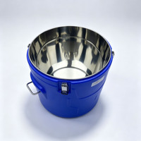 Ensemble de 5 seaux isothermes en métal pour la restauration commerciale, 5L-10L-30L-50L-70L, et baril thermique pour soupes, pour buffet d'hôtel