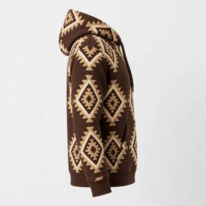 เสื้อฮู้ด NEXTEX Unisex รุ่น Kilim Diamond สีน้ำตาลช็อกโกแลตครีม ผ้าฝ้ายผสมโพลีเอสเตอร์เนื้อนุ่ม - Product Image 2
