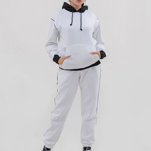 Survêtement d'hiver en molleton épais personnalisé pour femmes, manches longues, surdimensionné, 2 pièces, streetwear d'hiver - Product Image 2