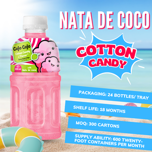 Cojo mejor oferta al por mayor 320ml Nata De Coco bebida con sabor a algodón de azúcar jugo de frutas y verduras OEM ODM fabricante - Product Image 5