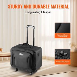 Organizador de Maquillaje Profesional Grande de 3 Niveles con Asa de Transporte, Ruedas y Correa, Estuche Rodante para un Almacenamiento Práctico - Product Image 3