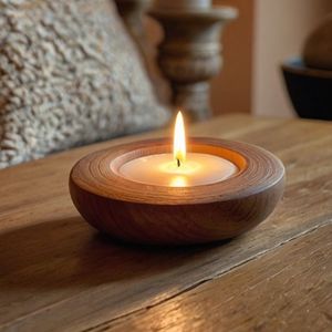 Nouvel ensemble de bougeoirs en bois pour bougies pilier, design conique, finition naturelle, décoration d'intérieur, collection de 3 pièces - Product Image 4