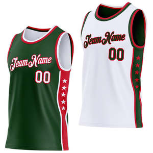 Ensemble de maillots de basket-ball réversibles personnalisés pour hommes, sublimation, maille respirante, bleu nuit, rouge, vert, uniforme d'équipe, équipement d'entraînement OEM - Product Image 2