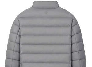 Men's Gray Stand Collar Puffer <b>Jacket</b> Windproof Casual Winter Zipper Front Polyester Wadding Regular Fit Solid Color - Product Image 4
