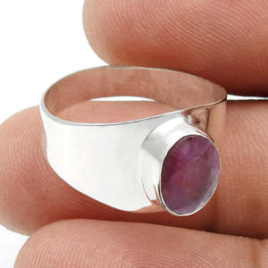Root Chakra Natural Ruby Gemstone <b>Ring</b> Natural Oval Cut Gemstone 925 Sterling Silver Wide Band Pretty Bohemian <b>Statement</b> <b>Ring</b> - Product Image 3