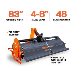 Fresa Rotante Commerciale da 83 Pollici con Attacco a 3 Punti per Trattori da 45-80 CV, Profondità di Lavorazione 6 Pollici, Albero PTO Incluso, Categoria 1 2, per Aziende Agricole - Product Image 3
