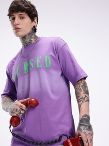 Camiseta de Algodón para Hombre, Cuello Redondo, Manga Corta, Color Morado, Personalizada con Letras Impresas, Corte Regular, Estilo Jersey, Diseño Liso - Product Image 5