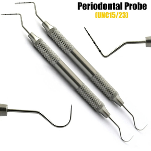 Instrumentos Bone Bridge de Alta Calidad, Nuevos, 2 Piezas, Sondas Exploradoras Dentales Periodontales UNC15/23, Manuales, de Acero Inoxidable, Clase CE - Product Image 5