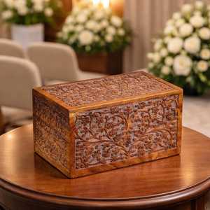 Affordable Rustic Wooden Jewelry <b>Storage</b> <b>Chest</b> for Rings, Earrings, Watches and Small Accessories with Traditional Carved - Product Image 2