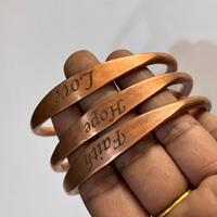 Nouveau bracelet manchette ajustable en cuivre pur, tendance et personnalisé, pour femme, fait main, empilable, vente incroyable