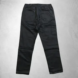 Pantalon de travail cargo noir pour homme avec poche latérale et taille élastique |   Pantalons de travail - Product Image 3