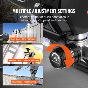 Spruzzatore di vernice airless da 750W con carrello elettrico ad alta efficienza da 3000PSI per pittura di interni domestici con pistole a spruzzo potenti - Product Image 5