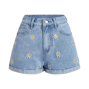 Men's Light Blue Denim Cropped Shirt Turn-down Collar Short Sleeve Casual Summer Wear - Product Image 2