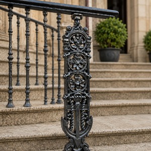 Barandillas de Escalera Victorianas de Hierro Fundido, Montadas en el Suelo, Resistentes al Óxido, Balaustrada para Exteriores, Arquitectura Decorativa - Product Image 6