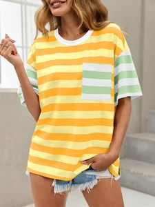 Camiseta informal de cuello redondo y manga corta 100% algodón para mujer, transpirable, nueva, camiseta lisa para mujer, en venta en línea. - Product Image 2