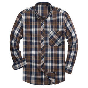 Camisa de Franela a Cuadros Casual para Hombre, de Algodón Suave, con Botones al Frente, Manga Larga, para Usar en Fines de Semana, Conjuntos en Capas y Moda Diaria - Product Image 1