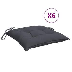 Ensemble de 6 coussins de chaise d'extérieur en tissu Oxford anthracite de 19.7 po x 19.7 po x 2.8 po - Product Image 2