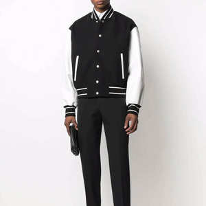 แจ็คเก็ตวาร์ซิตี้คุณภาพดีที่สุด ตัวเสื้อทำจากผ้าขนสัตว์ แขนเสื้อทำจากหนัง แจ็คเก็ตวาร์ซิตี้สำหรับผู้ชาย - Product Image 3