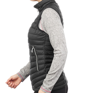 Chaleco acolchado negro para mujer, sin mangas, con cremallera frontal, cortavientos, informal, de color liso, con cuello alto - Product Image 5