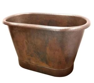 Bañera Independiente de Cobre con Patas, Bañera Ovalada de Cobre Pulido para Casa, Villa u Hotel - Product Image 3