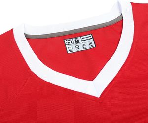 Red <b>V</b>-<b>Neck</b> Short Sleeve Sublimation Sport Jersey with <b>White</b> Stripes Quick Dry Polyester Casual <b>Shirt</b> Summer Wear ODM - Product Image 4