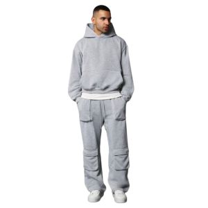 Ensemble survêtement homme en molleton épais 400 g/m² : pantalon et sweat à capuche de haute qualité - Product Image 2