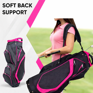 Bolsa de Golf para Mujer con 14 Compartimentos, Organizador de Palos de Golf de Longitud Completa, Ligera, con Detalles en Rosa y Compatible con Carrito - Product Image 4
