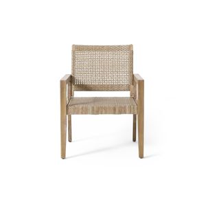 Outdoor Wicker and Acacia Wood Patio Furniture Light Multibrown Light Brown <b>Club</b> <b>Chairs</b> Set of 2 34'' H X 25'' W X 27.25'' D - Product Image 6