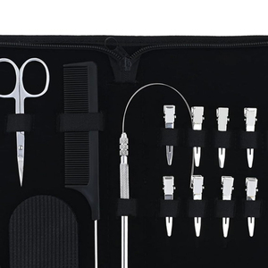 Kit Completo de Estilismo para Extensiones de Cabello de Acero Inoxidable Ecológico Kaamir Instruments, Microperlas, Alicates, Cortador, Tijeras - Product Image 2