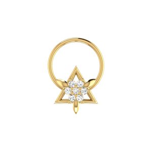 AJRETAIL 0.03 กะรัต ทรงกลมเจียระไนแบบบริลเลียนท์ รูปดาวน่ารัก ต่างหูทอง 14K สำหรับผู้หญิง ความใส VS-SI - Product Image 1