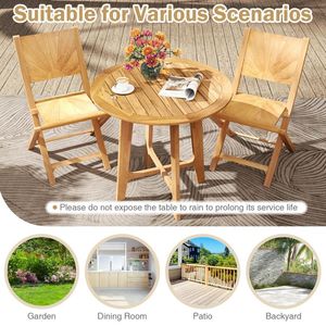 Tavolo da pranzo da patio da 31,5 pollici con piano a doghe e struttura a X - Product Image 6