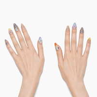 Ongles en acrylique amande portables pour doigt-Nude Beige Sweet Serene Blush Design